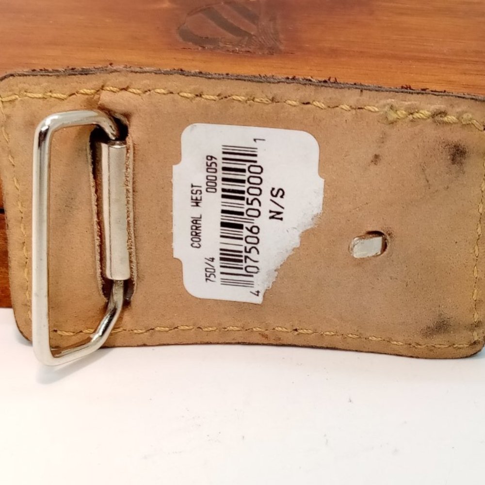 Pre-owned Women’s Leather Suede Stitched Belt Buckle - Picture 2 of 2